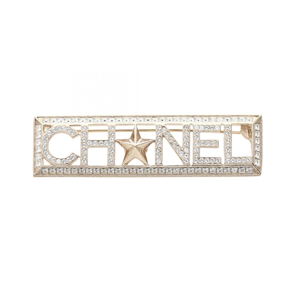 Chanel Logo Brooch Gold Plated #278150C65B